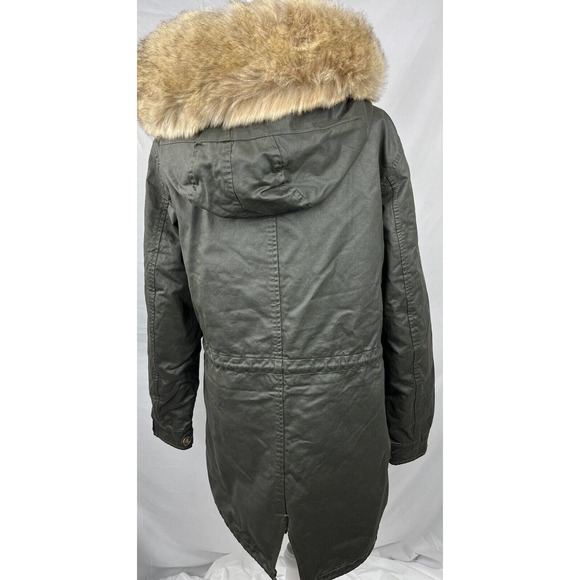 TIENFOOK Men Parka Jacket Winter Coat Drawstring Waist Hood DetachableMed - Picture 4 of 14